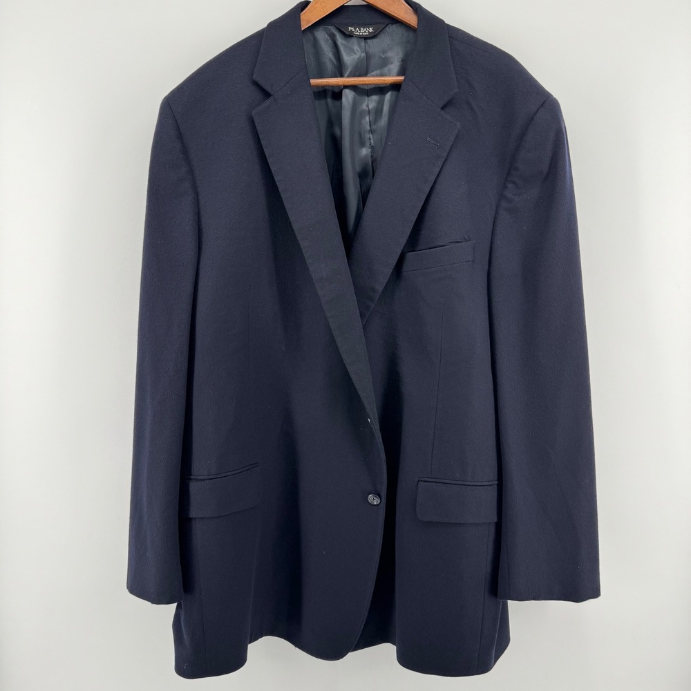 Jos. A. Bank Regal Blazer Mens 52L Navy Blue 100% Cashmere Two Button Sport Coat - Picture 1 of 14